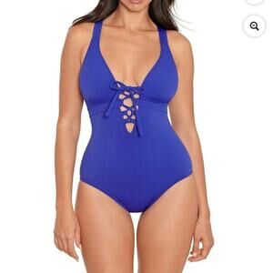 NEW MIRACLESUIT SKINNY DIPPERS BLUE TOTALLY ADJUSTABLE SEXY ONE PEICE SZ S